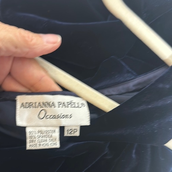 Adrianna Papell Royal Blue Square Neck Long Sleeve Gown with Jacket - Picture 7 of 15